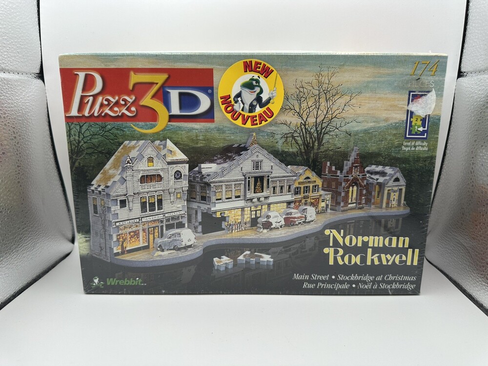 Sealed 2000 Puzz 3D Norman Rockwell Stockbridge at Christmas 174 Piece Puzzle